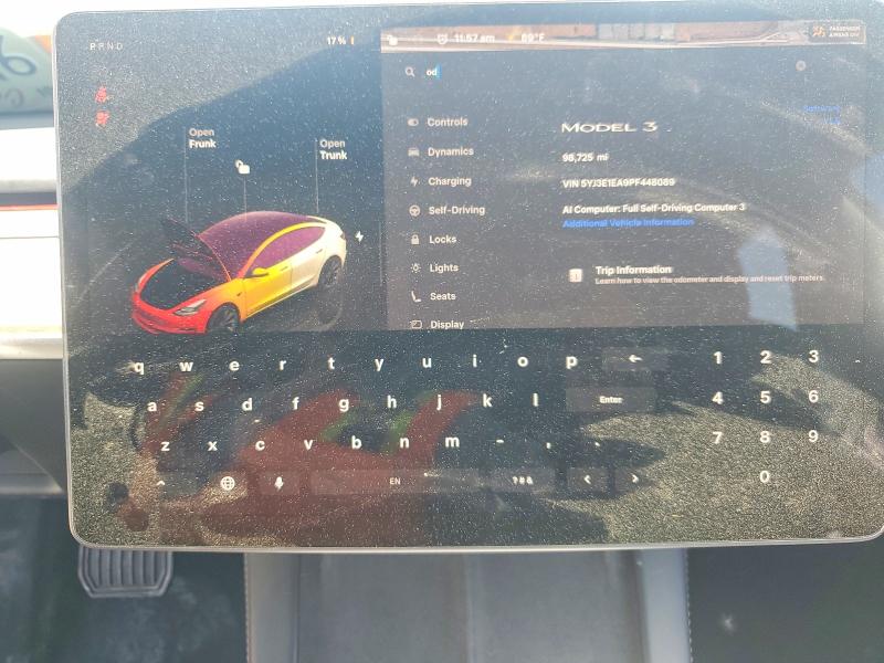 Продажа на аукционе авто 2023 Tesla Model 3, vin: 5YJ3E1EA9PF448089, номер лота: 57590546