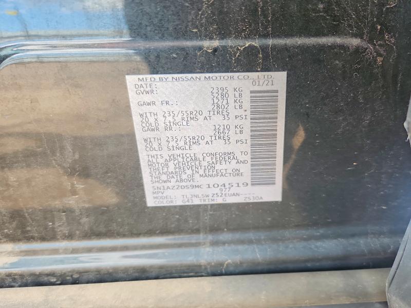 Продаж на аукціоні авто 2021 Nissan Murano, vin: 5N1AZ2DS9MC104519, номер лоту: 55446196