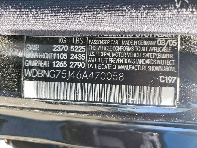Aukcja sprzedaży 2006 Mercedes-benz S, vin: WDBNG75J46A470058, numer aukcji: 57002326