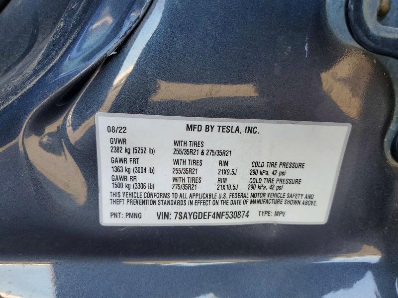 Продаж на аукціоні авто 2022 Tesla Model Y, vin: 7SAYGDEF4NF530874, номер лоту: 58214526