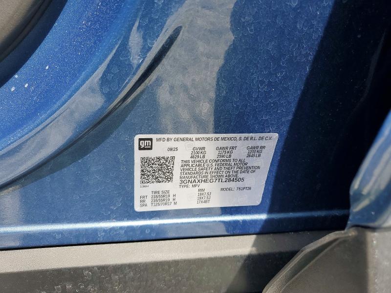 2026 Chevrolet Equinox მანქანა იყიდება აუქციონზე, vin: 3GNAXHEG7TL284505, აუქციონის ნომერი: 56274666