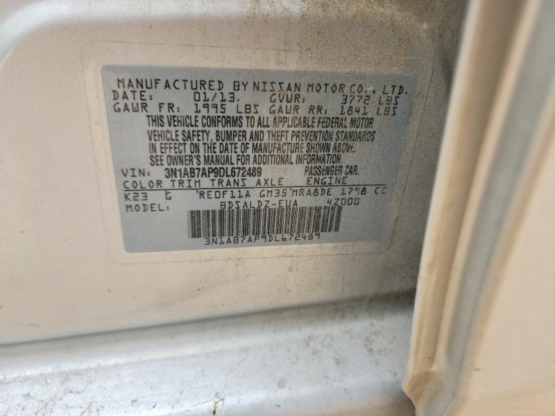 Aukcja sprzedaży 2013 Nissan Sentra, vin: 3N1AB7AP9DL672489, numer aukcji: 56480246