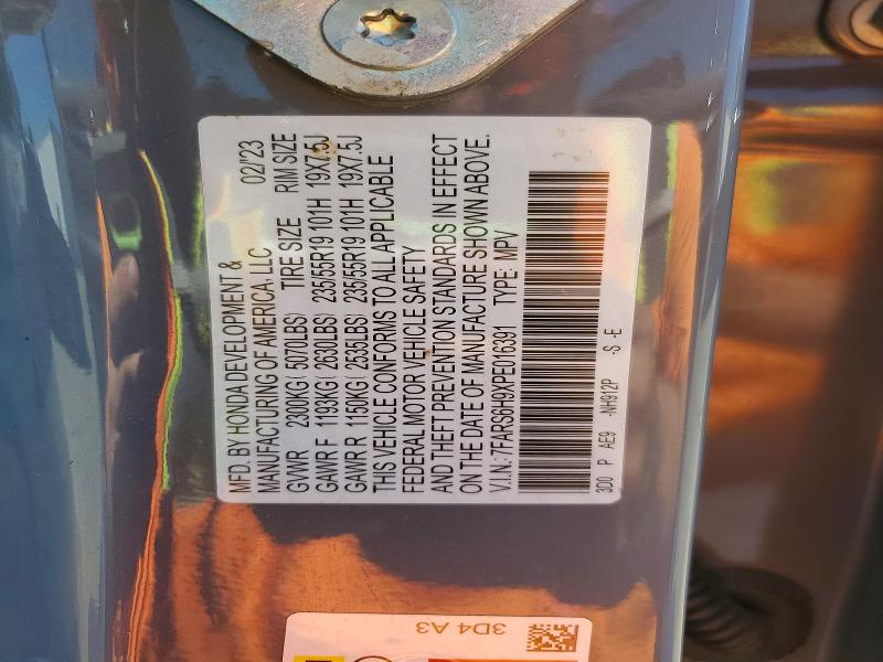 56277256 :رقم المزاد ، 7FARS6H9XPE016391 vin ، 2023 Honda Cr-v مزاد بيع