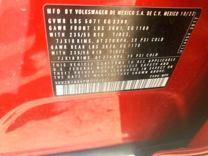 Aukcja sprzedaży 2023 Volkswagen Tiguan, vin: 3VV2B7AX6PM019362, numer aukcji: 57033386