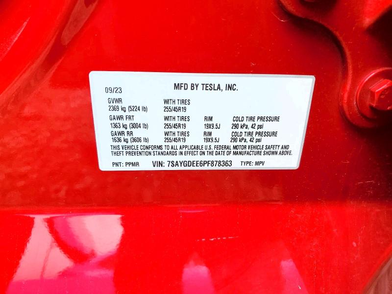 Продажа на аукционе авто 2023 Tesla Model Y, vin: 7SAYGDEE6PF878363, номер лота: 55371426