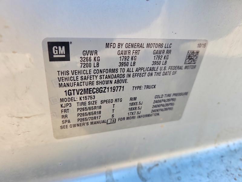 Продажа на аукционе авто 2016 Gmc Sierra, vin: 1GTV2MEC8GZ119771, номер лота: 57996966