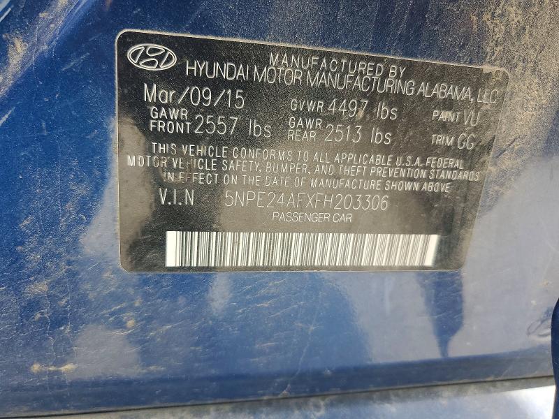 Продажа на аукционе авто 2015 Hyundai Sonata, vin: 5NPE24AFXFH203306, номер лота: 56259486
