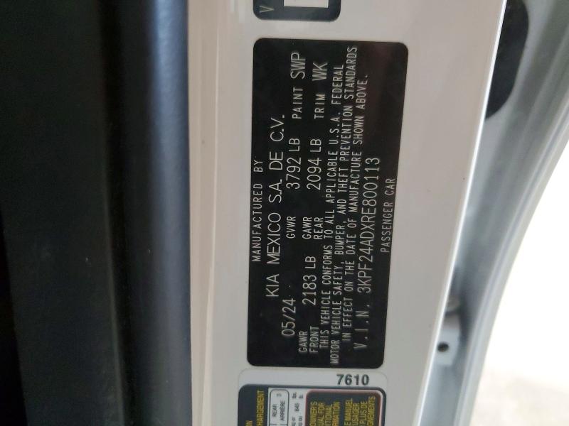 Продаж на аукціоні авто 2024 Kia Forte, vin: 3KPF24ADXRE800113, номер лоту: 56330376