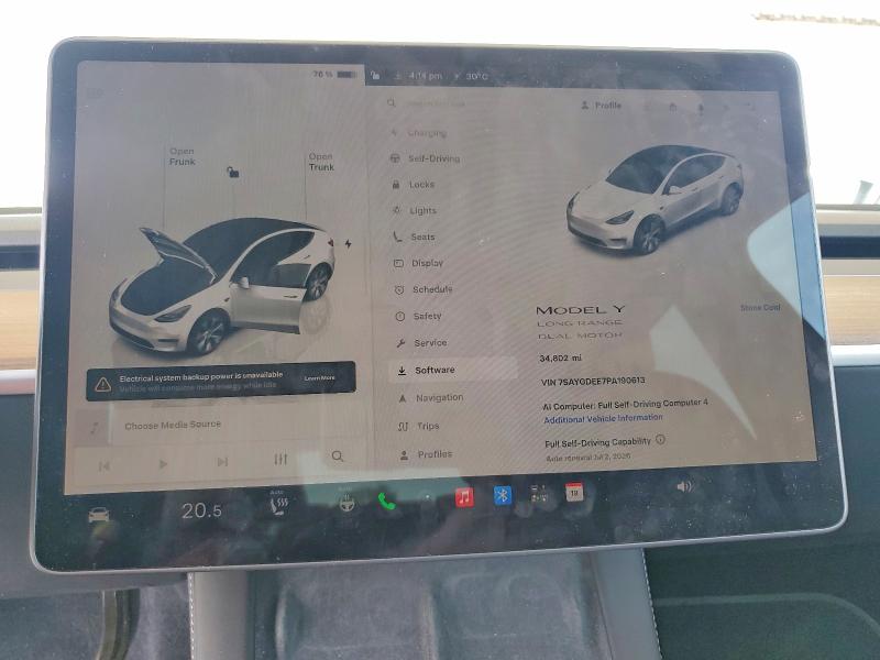 Aukcja sprzedaży 2023 Tesla Model Y, vin: 7SAYGDEE7PA190613, numer aukcji: 58203636