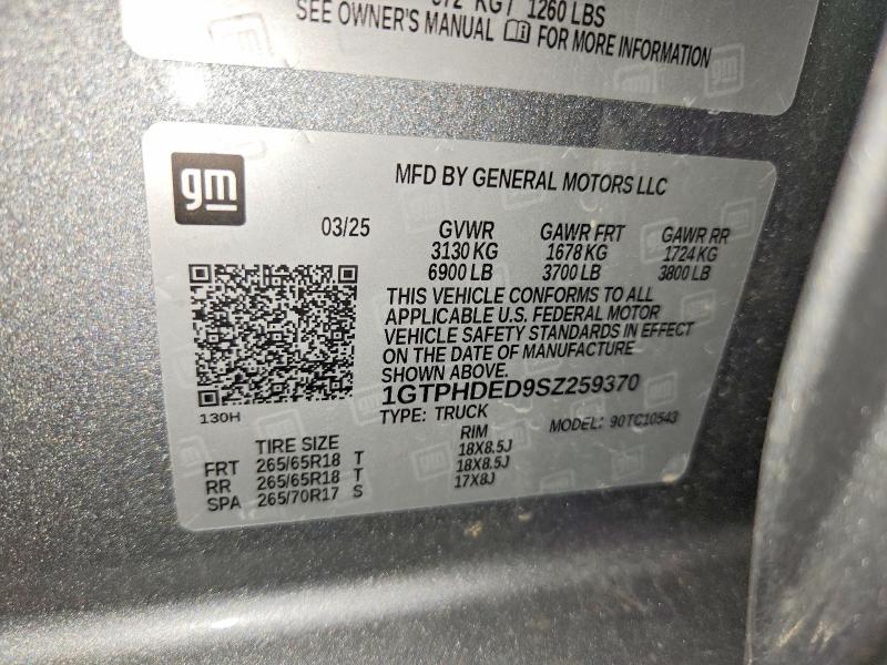 Aukcja sprzedaży 2025 Gmc Sierra, vin: 1GTPHDED9SZ259370, numer aukcji: 56221226