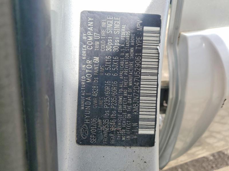 55915266 :رقم المزاد ، KM8JN72D47U529061 vin ، 2007 Hyundai Tucson مزاد بيع