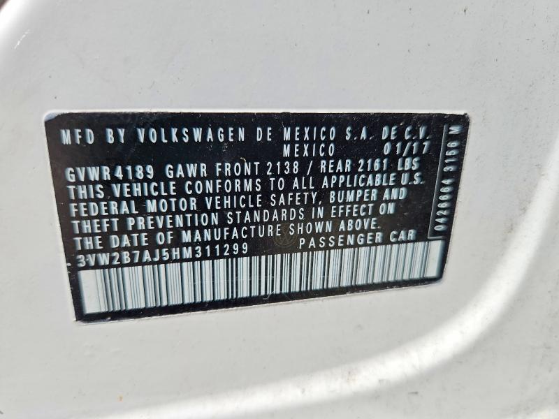 Продаж на аукціоні авто 2017 Volkswagen Jetta, vin: 3VW2B7AJ5HM311299, номер лоту: 56586206