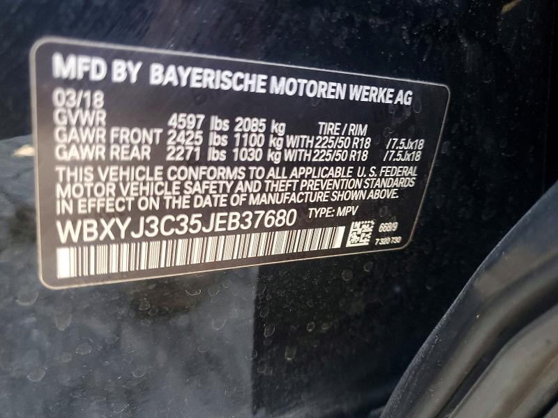59098006 :رقم المزاد ، WBXYJ3C35JEB37680 vin ، 2018 Bmw X2 مزاد بيع