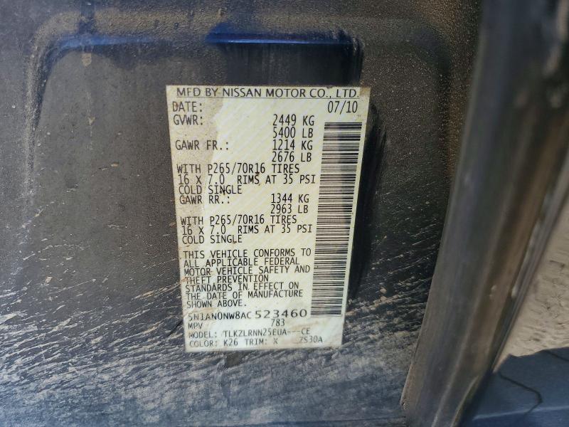 Продаж на аукціоні авто 2010 Nissan Xterra, vin: 5N1AN0NW8AC523460, номер лоту: 55473286
