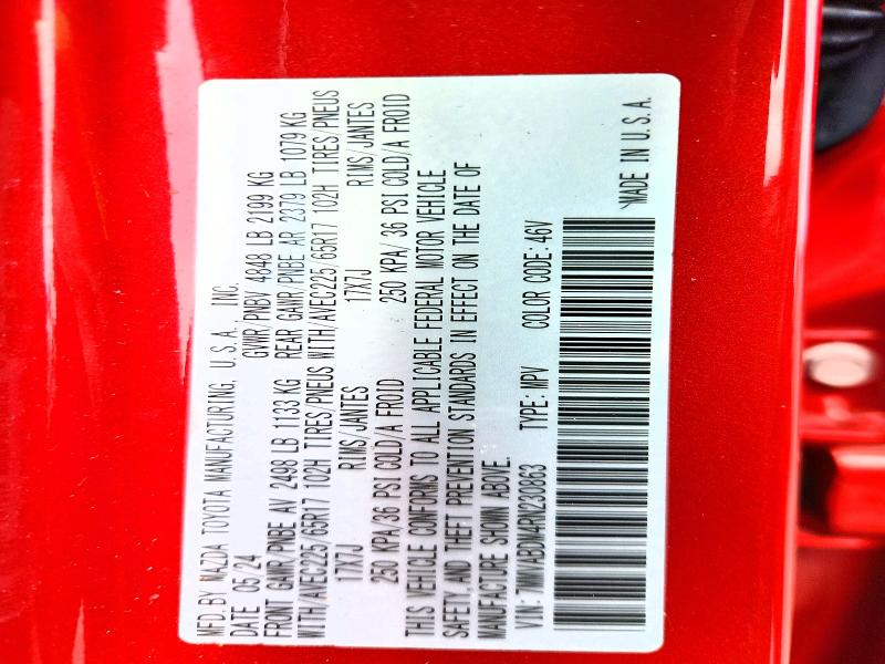 55643706 :رقم المزاد ، 7MMVABDM4RN230863 vin ، 2024 Mazda Cx-50 مزاد بيع