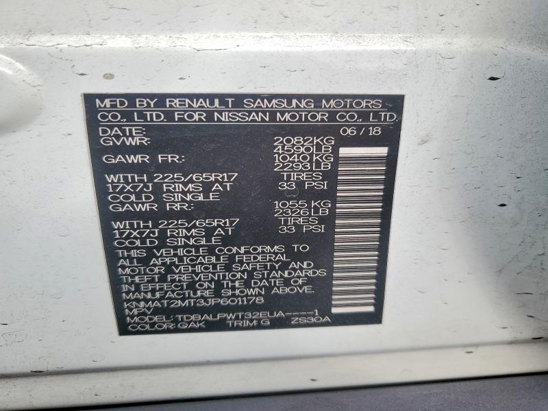 Продаж на аукціоні авто 2018 Nissan Rogue, vin: KNMAT2MT3JP601178, номер лоту: 55980966