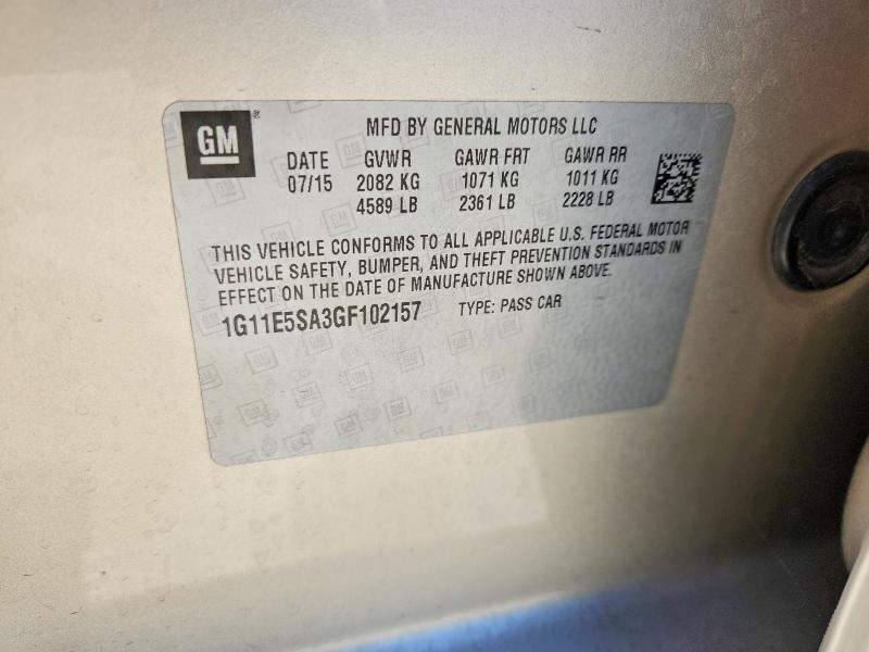56105686 :رقم المزاد ، 1G11E5SA3GF102157 vin ، 2016 Chevrolet Malibu Limited مزاد بيع