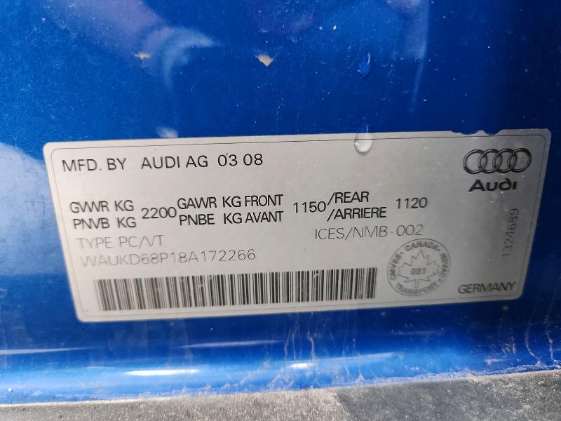 Продажа на аукционе авто 2008 Audi A3, vin: WAUKD68P18A172266, номер лота: 54614246