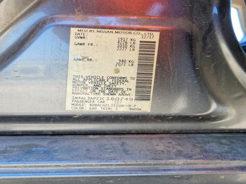 56116976 :رقم المزاد ، 1N4AL3AP2JC160749 vin ، 2018 Nissan Altima مزاد بيع