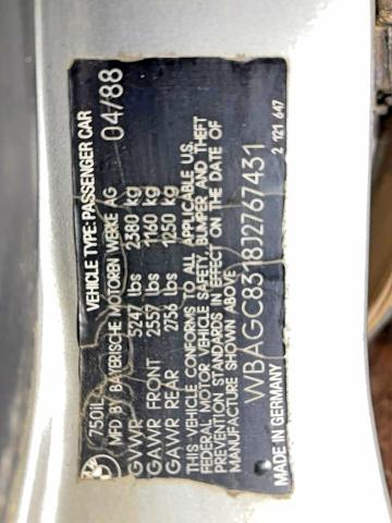 Продаж на аукціоні авто 1988 Bmw 750, vin: WBAGC8318J2767431, номер лоту: 85451745