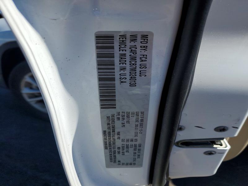 57081466 :رقم المزاد ، 1C4PJMCB7MD240130 vin ، 2021 Jeep Cherokee مزاد بيع