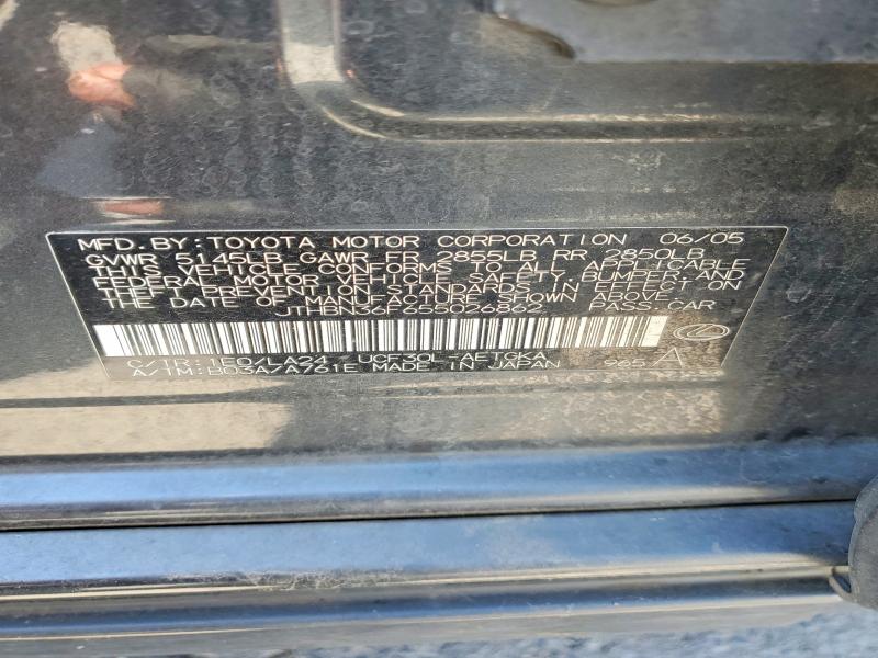 Aukcja sprzedaży 2005 Lexus Ls, vin: JTHBN36F655026862, numer aukcji: 57791136