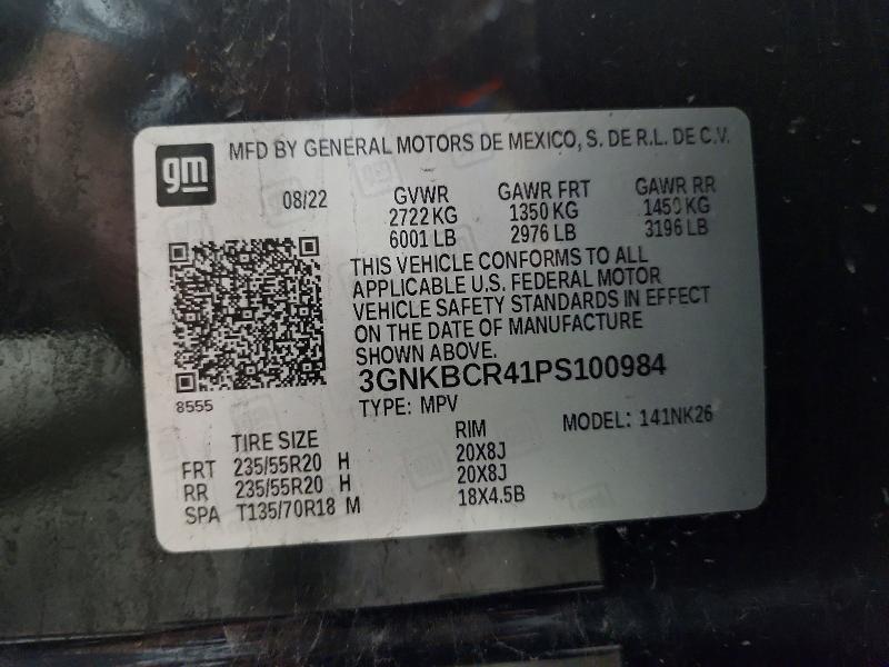 Aukcja sprzedaży 2023 Chevrolet Blazer, vin: 3GNKBCR41PS100984, numer aukcji: 58444226
