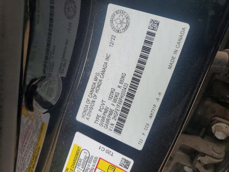 Продажа на аукционе авто 2023 Honda Civic, vin: 2HGFE1F99PH000433, номер лота: 55936776
