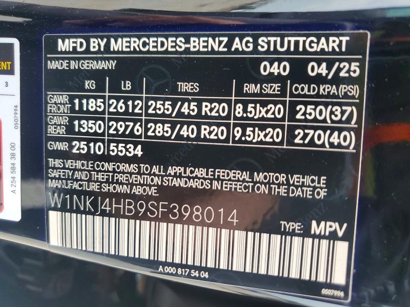 Aukcja sprzedaży 2025 Mercedes-benz Glc Coupe, vin: W1NKJ4HB9SF398014, numer aukcji: 54616606