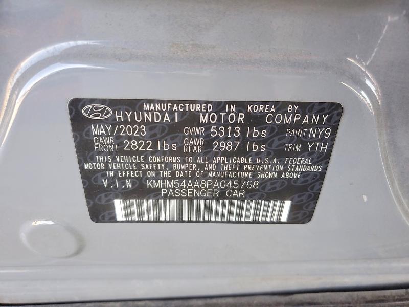 Aukcja sprzedaży 2023 Hyundai Ioniq 6, vin: KMHM54AA8PA045768, numer aukcji: 57403846