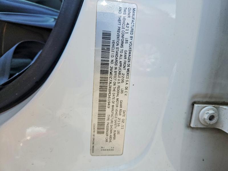 Продаж на аукціоні авто 2011 Volkswagen Jetta, vin: 3VWDZ7AJXBM361949, номер лоту: 58091396