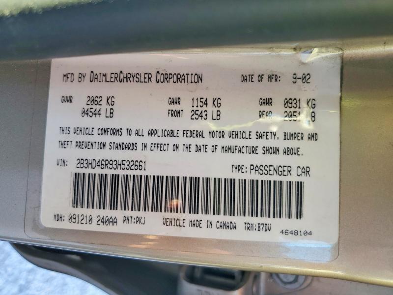 Продаж на аукціоні авто 2003 Dodge Intrepid, vin: 2B3HD46R93H532661, номер лоту: 58089716