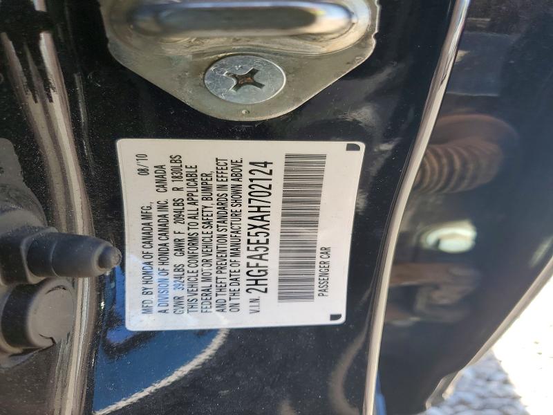 Продаж на аукціоні авто 2010 Honda Civic, vin: 2HGFA5E5XAH702124, номер лоту: 56637036