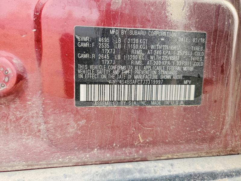 Aukcja sprzedaży 2018 Subaru Outback, vin: 4S4BSAFC7J3319997, numer aukcji: 55204196