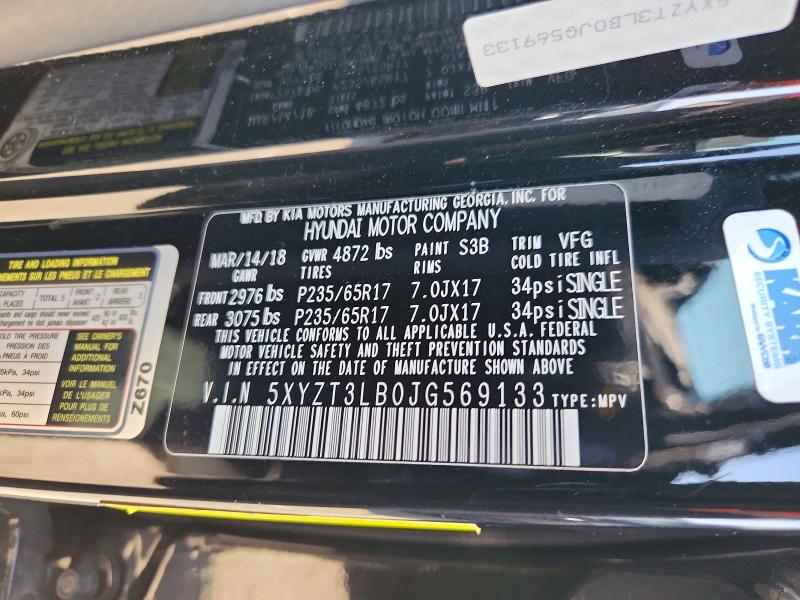 Продажа на аукционе авто 2018 Hyundai Santa Fe Sport, vin: 5XYZT3LB0JG569133, номер лота: 50143536