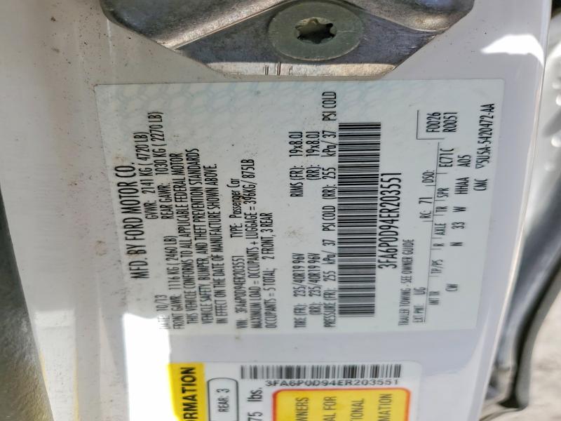 Продаж на аукціоні авто 2014 Ford Fusion, vin: 3FA6P0D94ER203551, номер лоту: 85625735