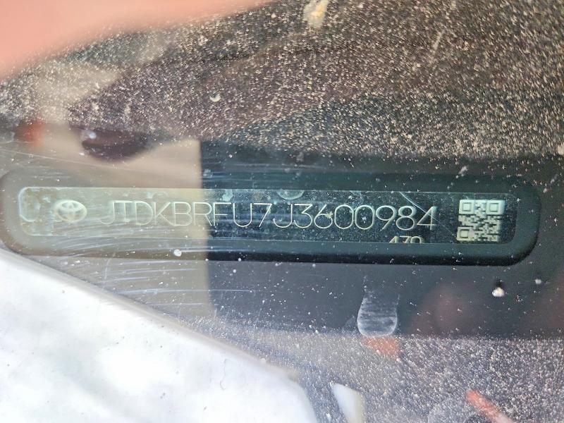 2018 Toyota Prius მანქანა იყიდება აუქციონზე, vin: JTDKBRFU7J3600984, აუქციონის ნომერი: 58542996
