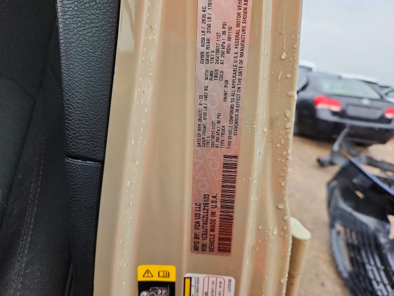Aukcja sprzedaży 2020 Jeep Gladiator, vin: 1C6JJTAG2LL216103, numer aukcji: 57823286