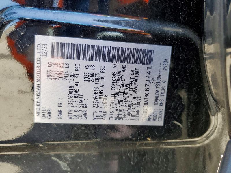 56436576 :رقم المزاد ، 5N1BT3BA1RC671241 vin ، 2024 Nissan Rogue مزاد بيع