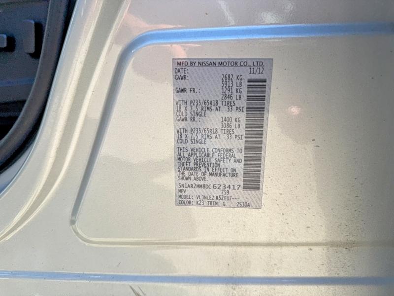 56303916 :رقم المزاد ، 5N1AR2MM8DC623417 vin ، 2013 Nissan Pathfinder مزاد بيع