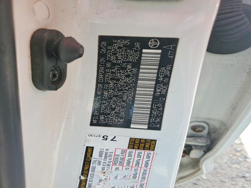 Продаж на аукціоні авто 2006 Toyota Prius, vin: JTDKB20U767507768, номер лоту: 56503066
