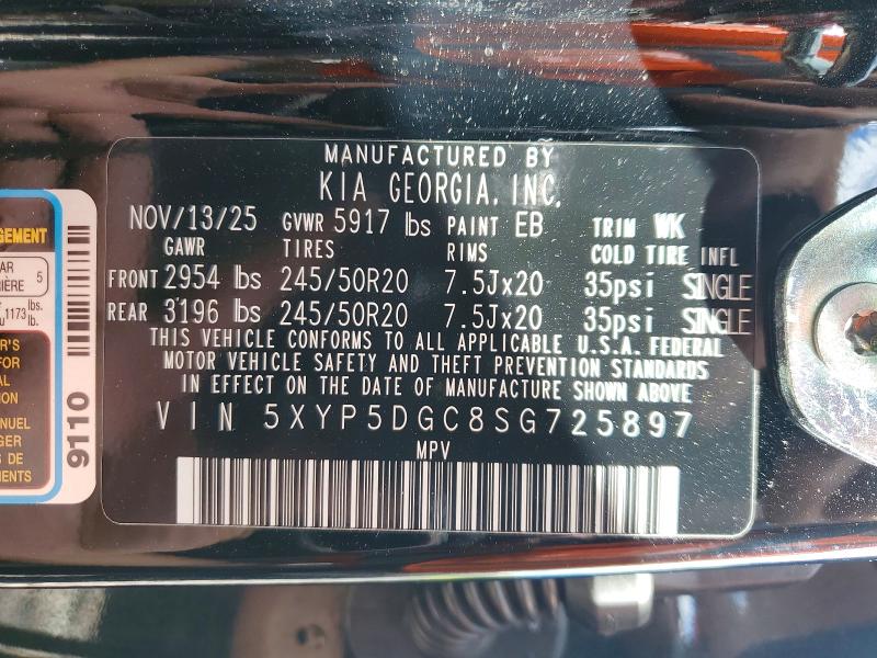 Продаж на аукціоні авто 2025 Kia Telluride, vin: 5XYP5DGC8SG725897, номер лоту: 57320986