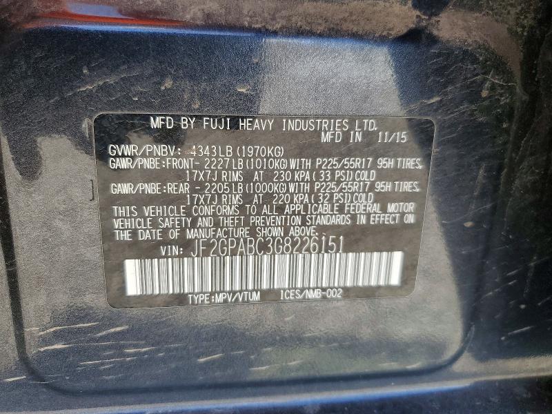 Aukcja sprzedaży 2016 Subaru Crosstrek, vin: JF2GPABC3G8226151, numer aukcji: 56359156