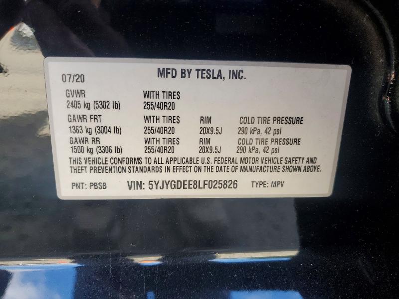 Продажа на аукционе авто 2020 Tesla Model Y, vin: 5YJYGDEE8LF025826, номер лота: 56538136