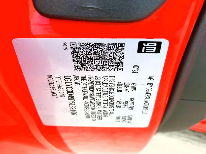 55182716 :رقم المزاد ، 1G1YC3D49P5139106 vin ، 2023 Chevrolet Corvette مزاد بيع