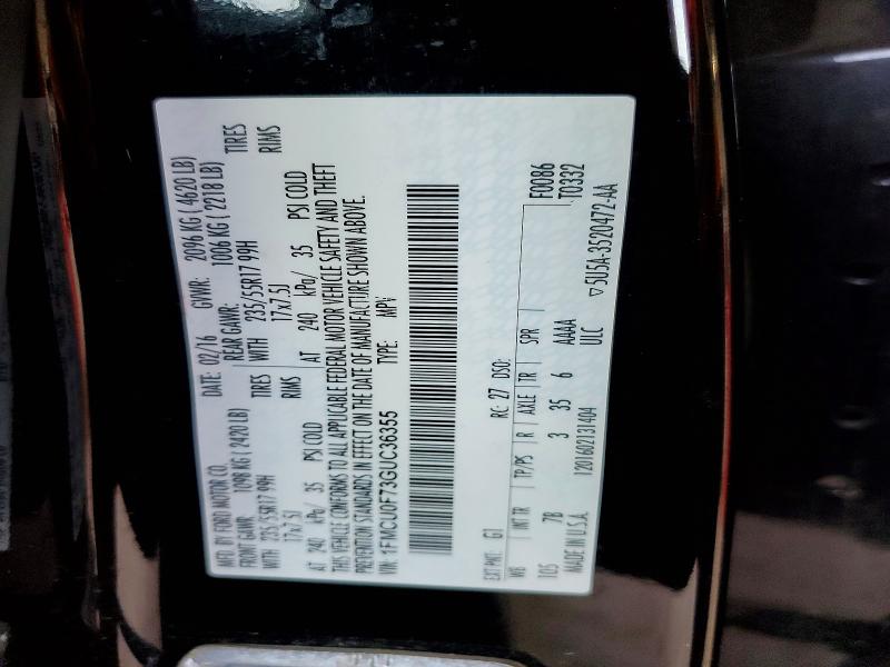Продаж на аукціоні авто 2016 Ford Escape, vin: 1FMCU0F73GUC36355, номер лоту: 56824086