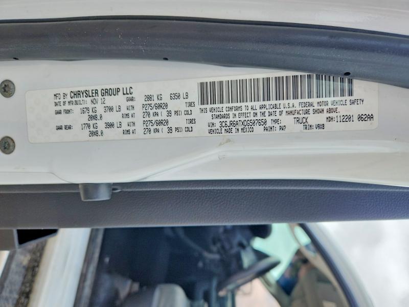 Aukcja sprzedaży 2013 Ram 1500, vin: 3C6JR6ATXDG507650, numer aukcji: 57017466