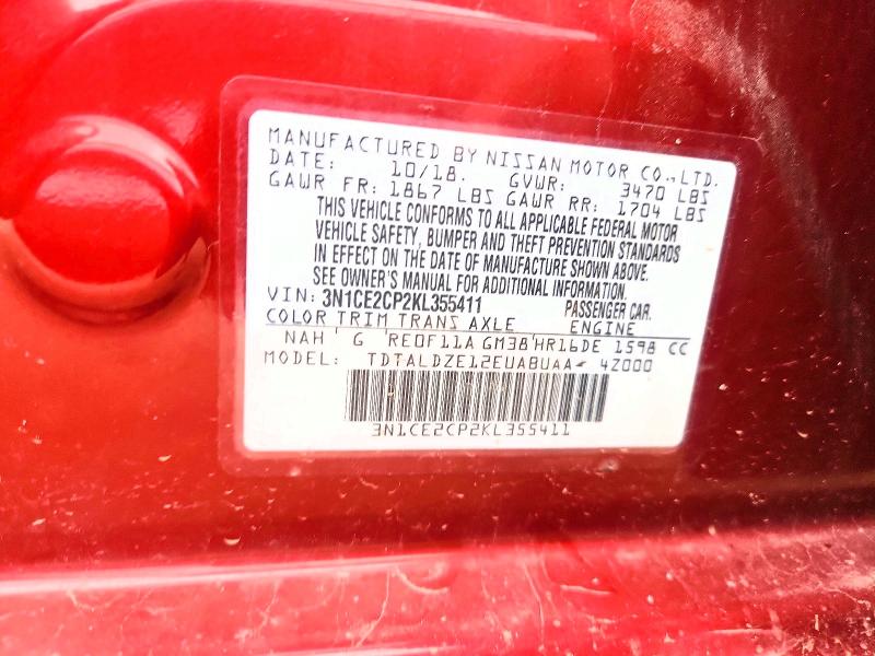 Aukcja sprzedaży 2019 Nissan Versa Note, vin: 3N1CE2CP2KL355411, numer aukcji: 56243136