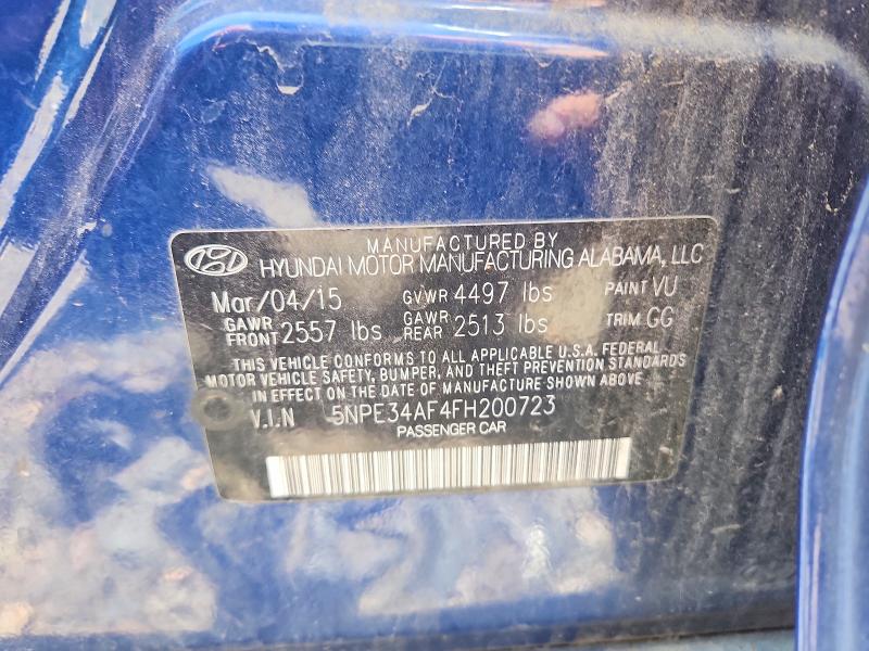 2015 Hyundai Sonata მანქანა იყიდება აუქციონზე, vin: 5NPE34AF4FH200723, აუქციონის ნომერი: 56134966