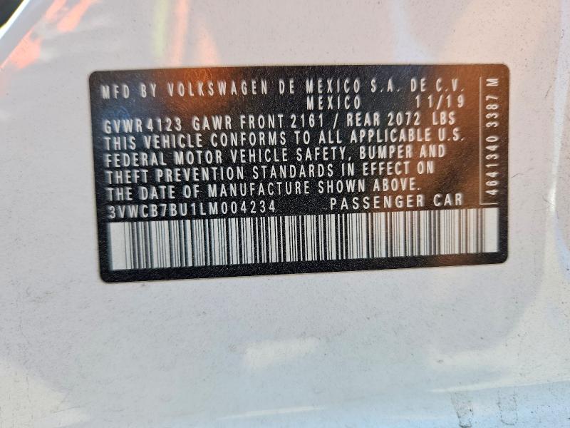Aukcja sprzedaży 2020 Volkswagen Jetta, vin: 3VWCB7BU1LM004234, numer aukcji: 49684266